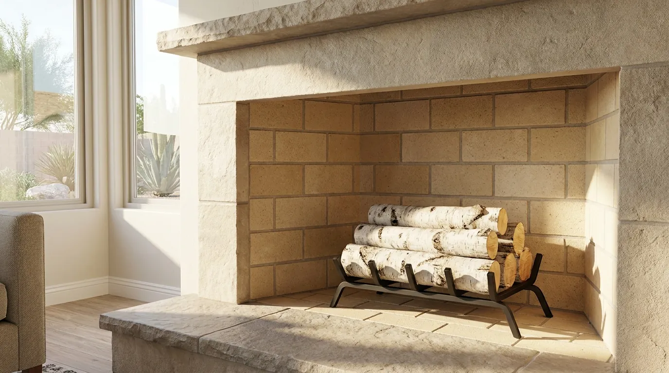 Restored firebox with new firebrick and refractory joints in a Chandler home